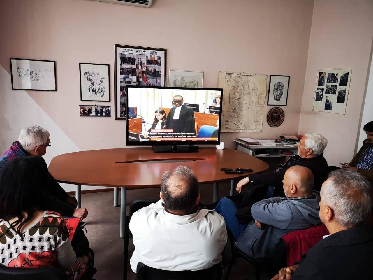 U prostorijama Udruženja logoraša Mostar organizirano zajedničko praćenje izricanja presude Karadžiću