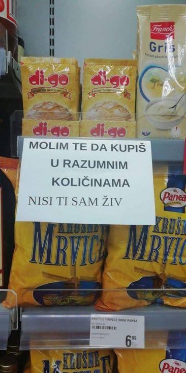 Poruka uz kvasac iz prodavnice u Hrvatskoj postala hit na Facebooku