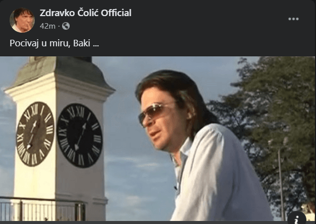 Objava Zdravka Čolića - Avaz