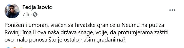 Status Feđe Isovića - Avaz