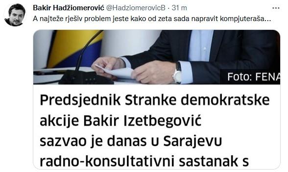 Status Bakira Hadžiomerovića - Avaz