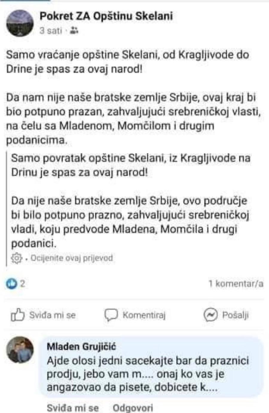 Sramni komentar Grujičića - Avaz