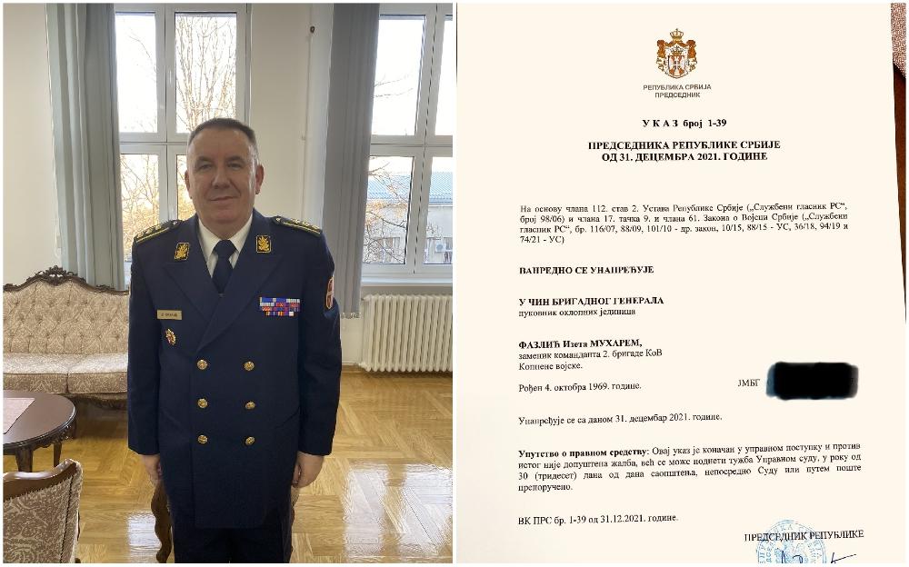 Vučić imenovao prvog Bošnjaka za generala Vojske Srbije
