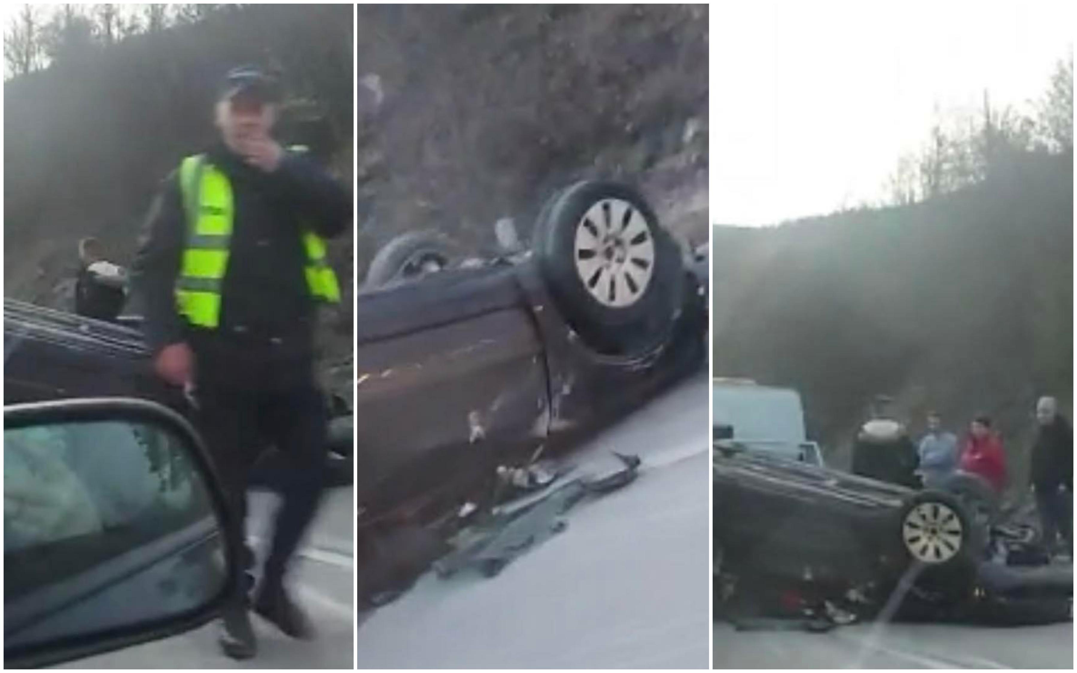 Saobraćajna nesreća u Čevljanovićima: Vozilo završilo na krovu, vozač prevezen na KUM