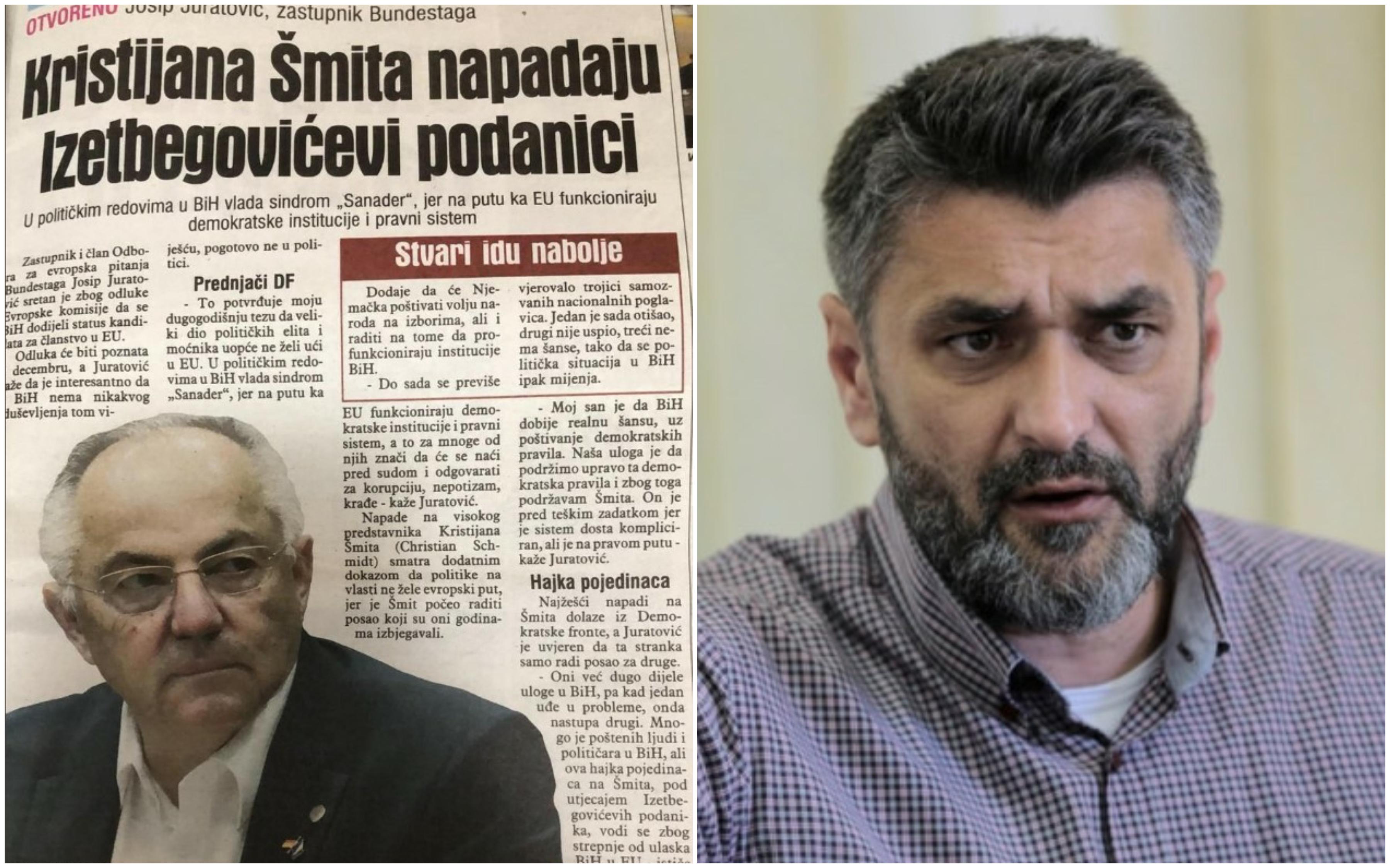 Burne reakcije nakon što je Juratović govorio za "Avaz" o napadima Izetbegovićevih podanika na Šmita