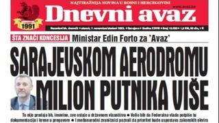 Danas u "Dnevnom avazu" čitajte: Sarajevskom aerodromu milion putnika više