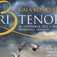 Koncert "Tri tenora" 18. novembra u dvorani "Mirza Delibašić"