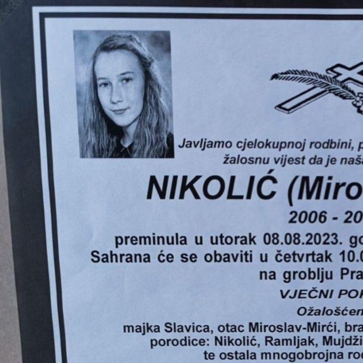 Inga Nikolić iznenada preminula u 17. godini života