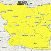 Zbog jačih udara vjetra: U ovim dijelovima BiH je upaljen žuti meteoalarm