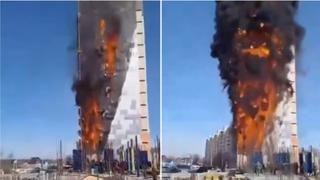 Video / Strašan požar u Rusiji, vatra je za nekoliko minuta "progutala" neboder