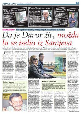 Intervju sa Sanjom Popović objavljen u "Dnevnom avazu" 2011. godine - Avaz