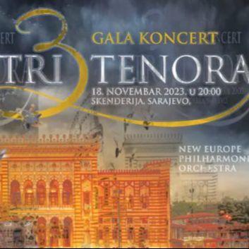 Gala koncert "Tri tenora" održat će se 18. novembra u Skenderiji