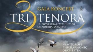 Koncert "Tri tenora" 18. novembra u dvorani "Mirza Delibašić"