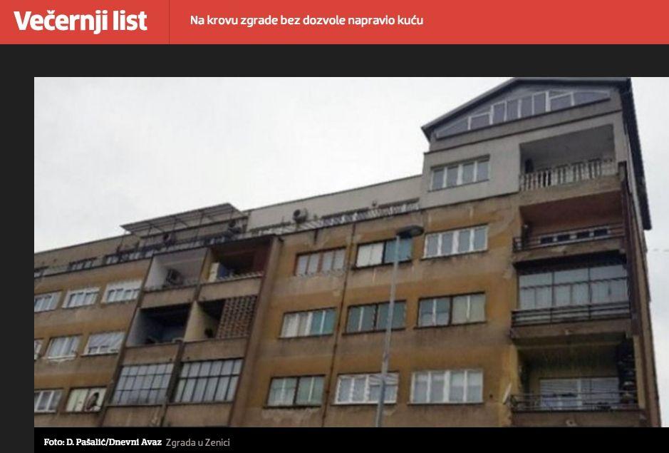 Priču o kući sagrađenoj na zgradi u Zenici prenose regionalni i svjetski mediji