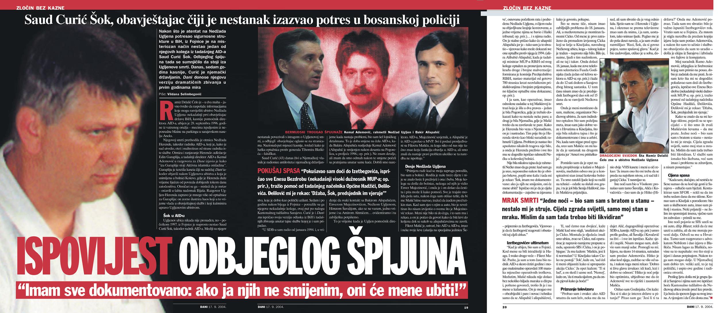 Curićev intervju u „Danima” od 17. septembra 2004. godine - Avaz
