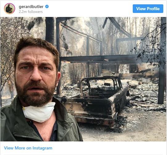 Džerard Batler podijelio fotografije izgorjelog doma u Kaliforniji