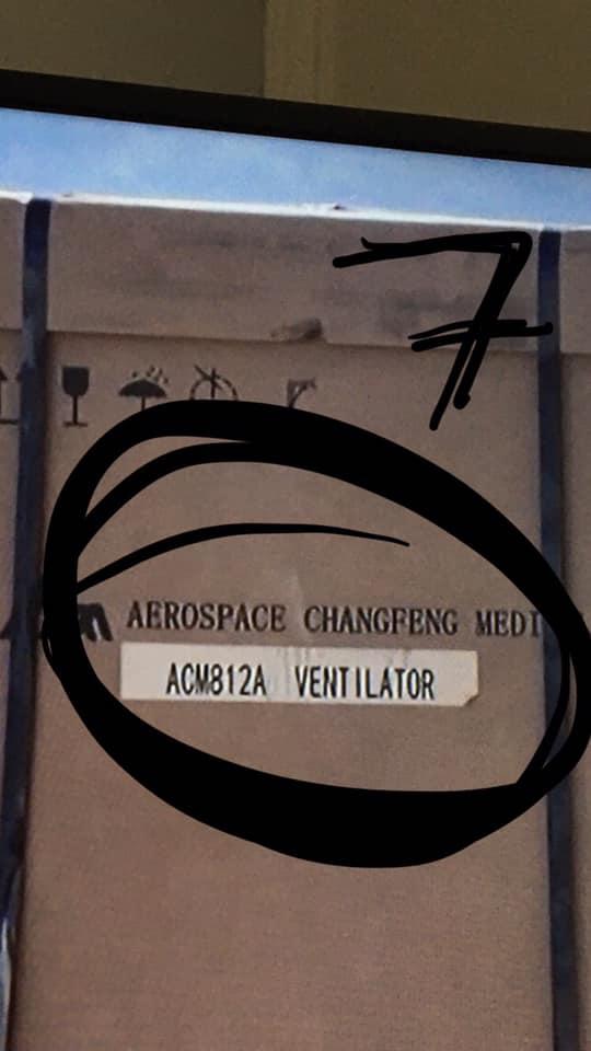 Oznaka i naziv uvezenih VENTILATORA (a ne RESPIRATORA) koje Fadil Novalić svečano dočekuje na Sarajevskom aerodromu uz “trljanje ruku” - Avaz