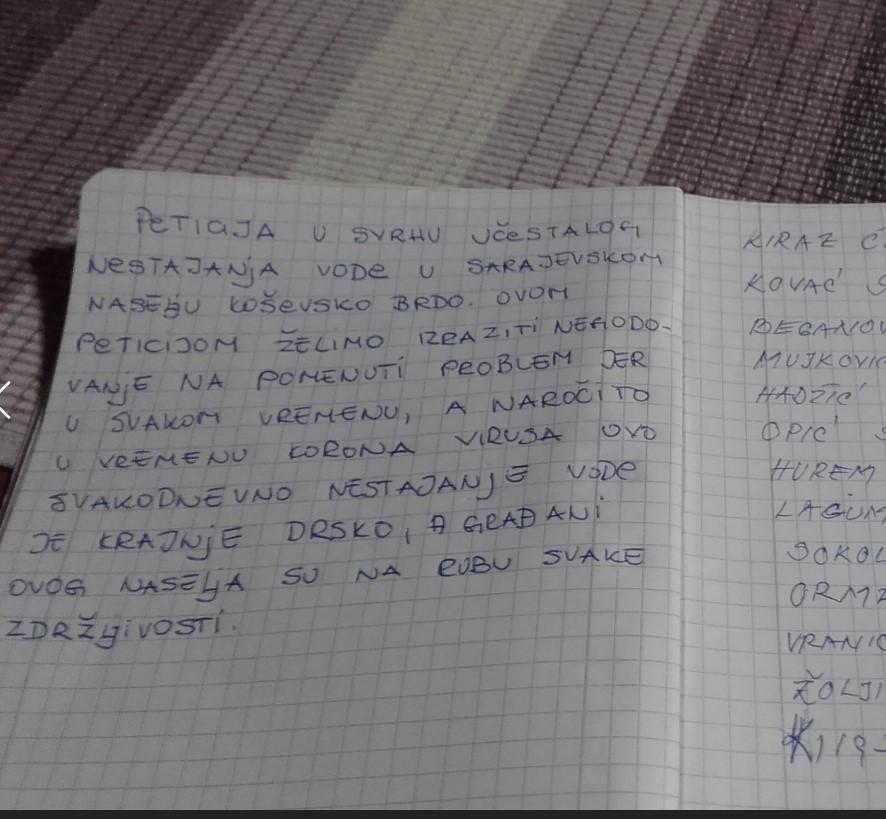 Obračun mještana Koševskog Brda s vodovodom: Trinaest stanara potpisalo peticiju