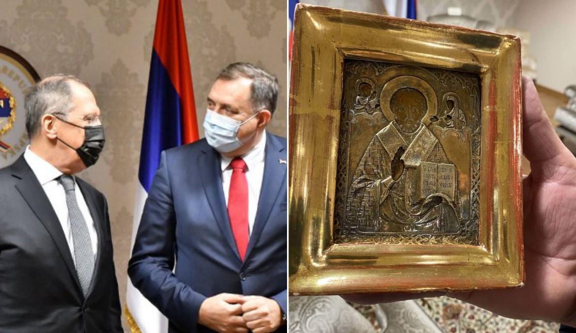 Ambasada Ukrajine u BiH zatražila informaciju o porijeklu ikone koju je Dodik poklonio Lavrovu