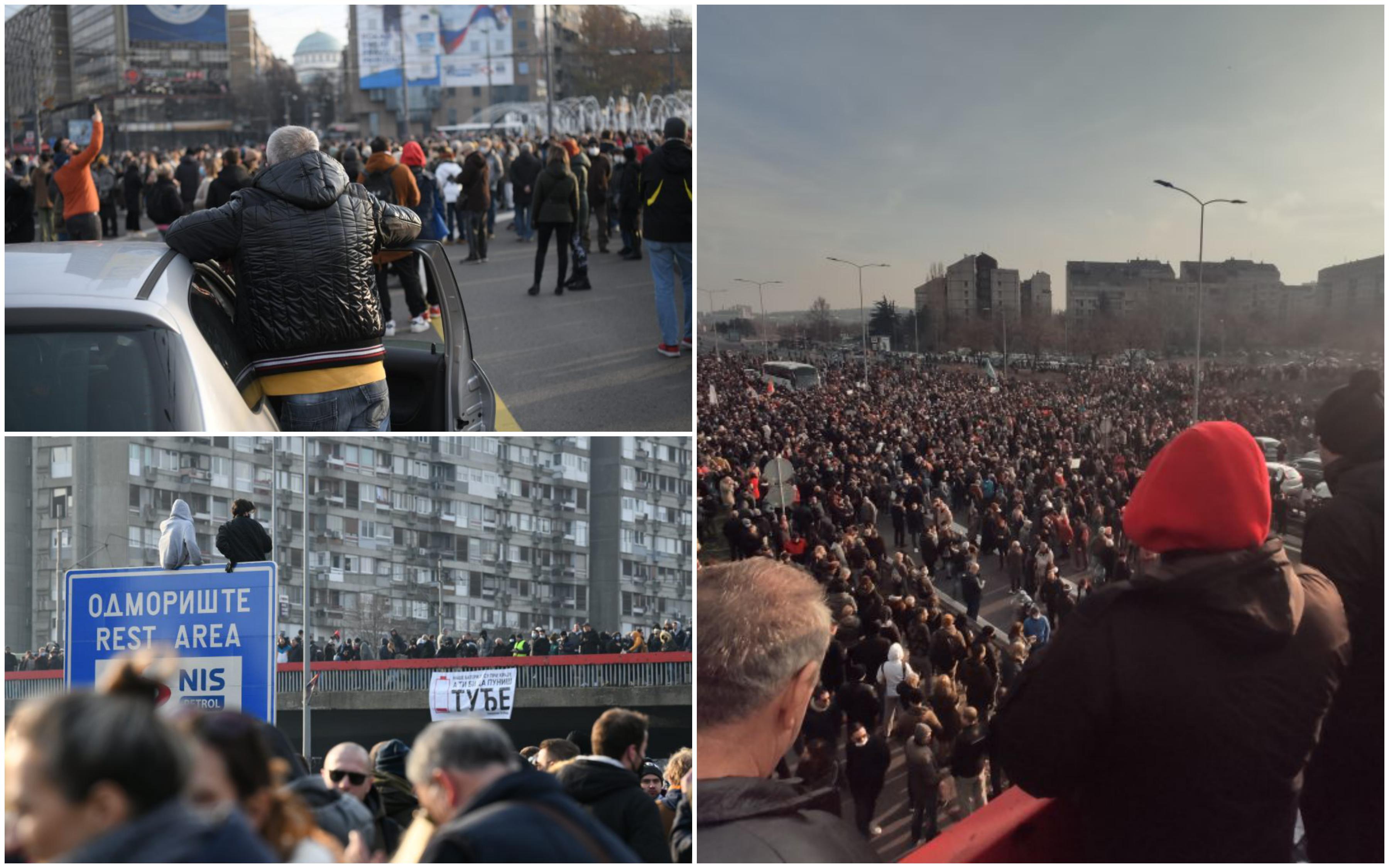 Protesti u Srbiji: Blokirane sve veće saobraćajnice u Beogradu, hiljade građana na ulicama