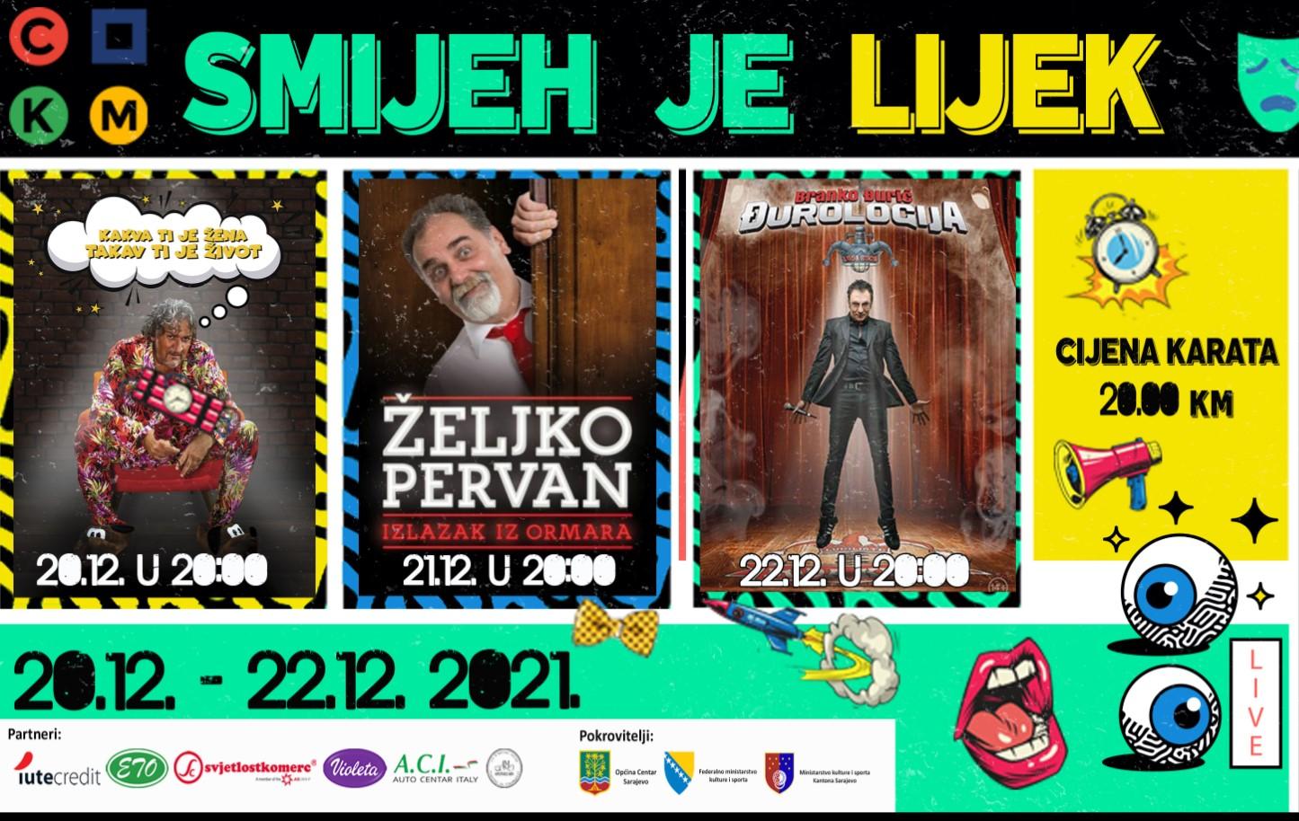 „Smijeh je lijek“ sa Đurom, Macom i Pervanom u Sarajevu od 20. do 22. decembra