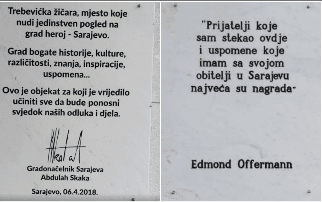 Zamijenjena Skakina tabla na Trebevićkoj žičari: Edmond Oferman dobio priznanje za ono što je uradio