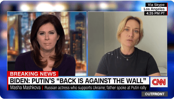 Ruska glumica za CNN: Činjenica da ogroman broj Rusa, uključujući mog oca, vjeruje da je ovo nasilje opravdano mi slama srce
