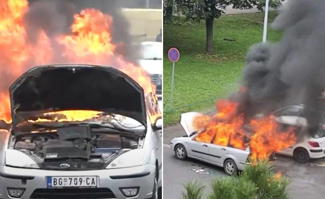 Drama u Obrenovcu: Vatra progutala auto, građane uznemirile eksplozije