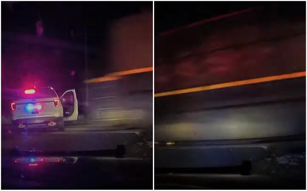 Video / Ženu pritvorili s lisicama u policijskom automobilu pa je udario voz