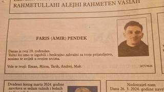 Danas bi ubijeni Faris Pendek napunio 19 godina: Sjetili ga se prijatelji