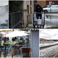 Nevrijeme u Hrvatskoj: Poplavljena pijaca u Rijeci, more se izlilo u Tisnom