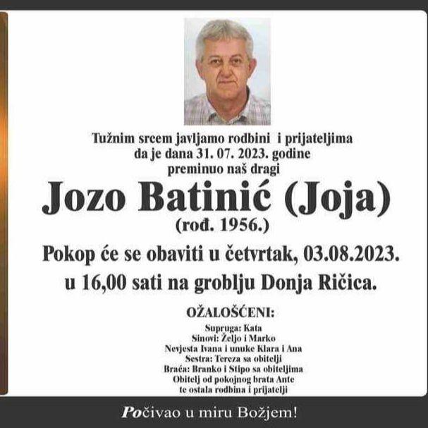 Ovo je Jozo Batinić kojeg je automobilom usmrtio Mahir Petrović pa pobjegao!