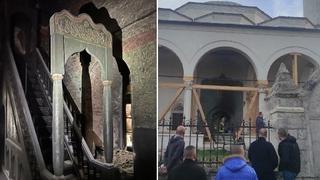 Vatra napravila štetu: Pogledajte unutrašnjost džamije u Gradačcu nakon požara