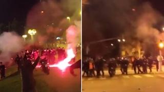 Video / Neredi na ulicama Splita: Navijači napali policiju, bacali kamenje i baklje