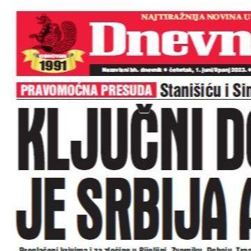 U današnjem "Dnevnom avazu" čitajte: Ključni dokaz da je Srbija agresor