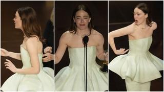 Nesreća u sreći: Ema Stoun dobila Oskara i poderane haljine izašla na binu