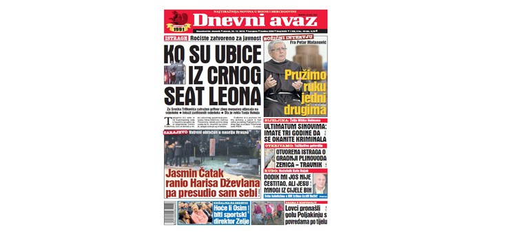 Danas u Dnevnom avazu čitajte Ko su ubice iz crnog Seat Leona