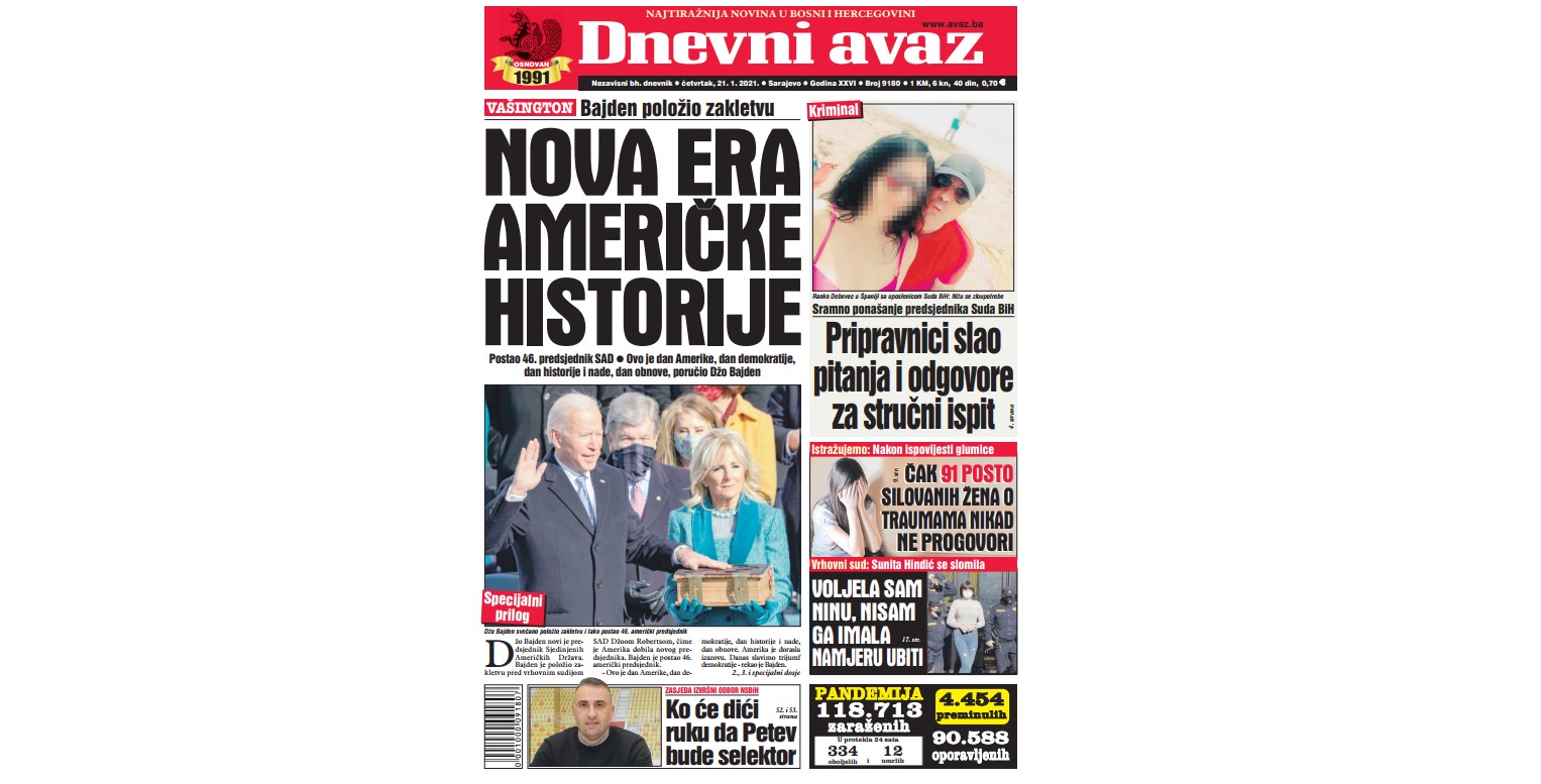 Danas u Dnevnom avazu čitajte Nova era američke historije