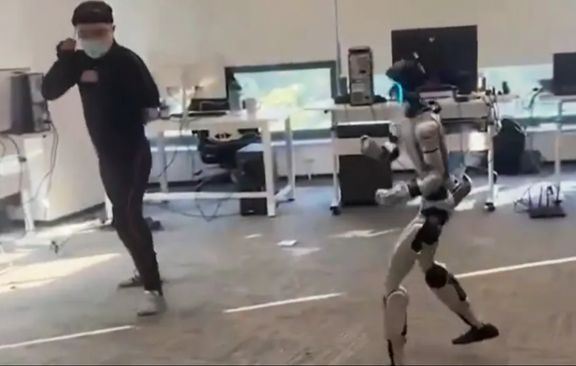 Bolan udarac: Robot tokom demonstracije šutnuo čovjeka u nezgodno mjesto 