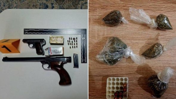Akcija MUP-a KS: Pronađena marihuana, pištolji, municija, uhapšene dvije osobe