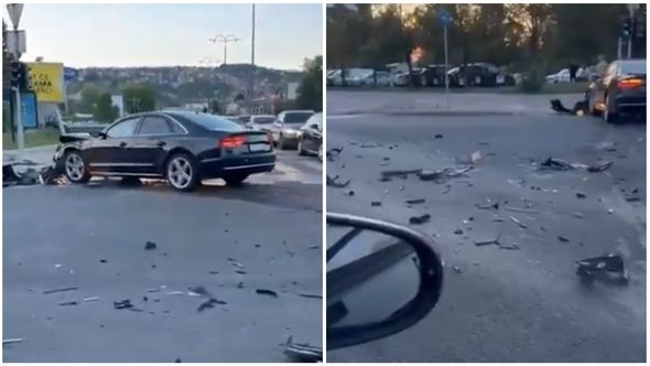 Video / Teška nesreća u Sarajevu: Dijelovi automobila rasuti po cesti
