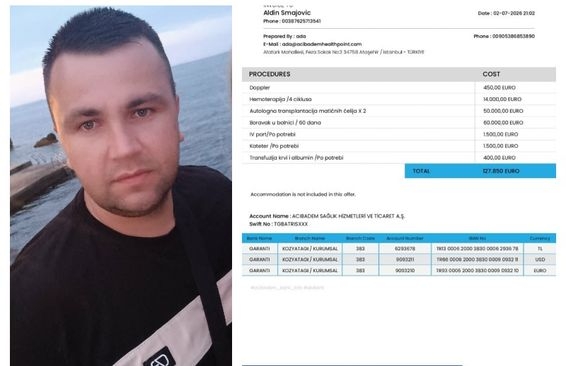 Porodica ne može sama: Za liječenje Goraždanina Aldina Smajovića potrebno 127.850 eura