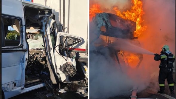 Stravična nesreća na autoputu, osmoro mrtvih: Minibus se zabio u kamion