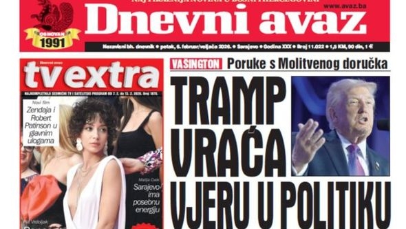 U današnjem "Dnevnom avazu" čitajte: Tramp vraća vjeru u politiku