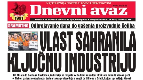 U današnjem "Dnevnom avazu" čitajte: Vlast sahranila ključnu industriju