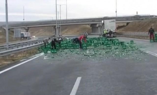 Bugarska: S kamiona ispalo 200 gajbi piva, obustavljen saobraćaj na autoputu