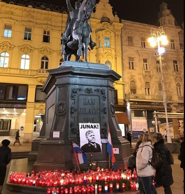 Na Trgu bana Jelačića zapalili svijeće za Slobodana Praljka