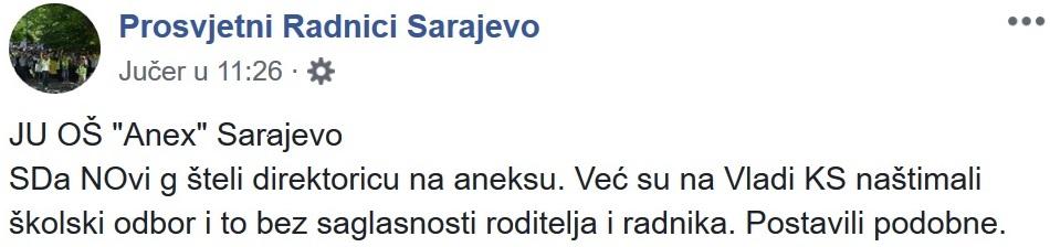 Status „Prosvjetnih radnika Sarajevo“ - Avaz