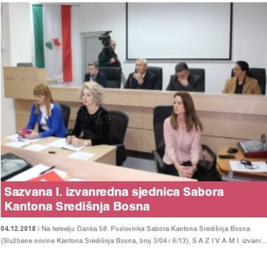 Zvanična internetska stranica Skupštine SBK: Malo sabor, malo skupština, malo novo ime kantona - Avaz