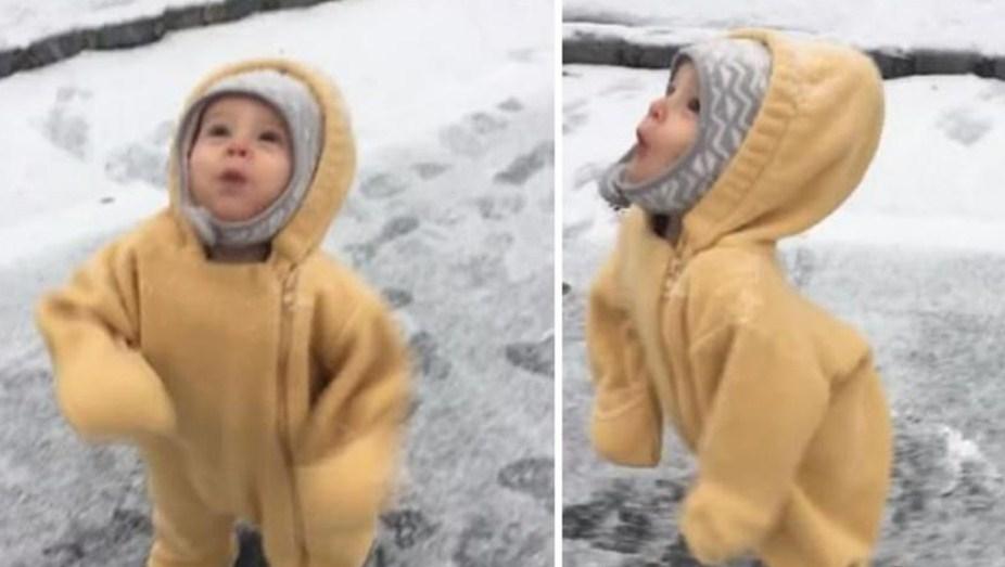 Dječačić se prvi put susreo sa snijegom, pogledajte njegovu reakciju